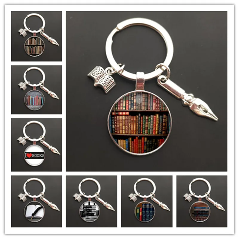 Новый кейчейн с книгой из классической библиотеки Дедушки-библиотекаря Подарок. Подарки для книжных червей, писателей и учителей.