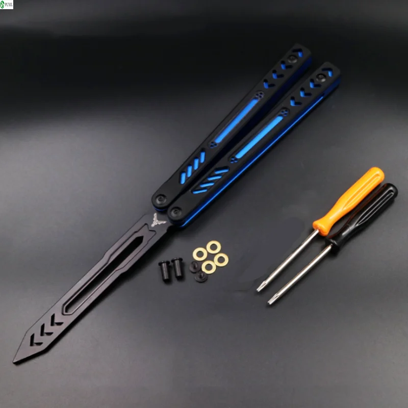 

Высококачественный Учебный нож бабочка Ether G10 с алюминиевой ручкой, ЧПУ втулка, структура EDC Balisong Trainer