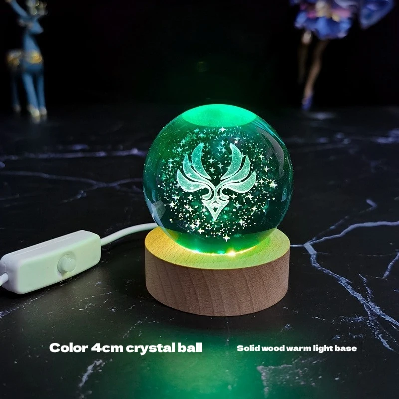 

MINISO Genshin Impact 3D ночник хрустальный шар 4 см