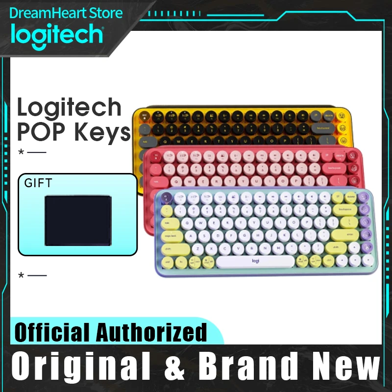 

Logitech POP KEYS Wireless Gaming Mechanical Keyboard Colorful Macaron Office Keyboard TTC Axis Custom Emoj Button Game Keyboard