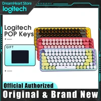 Logitech POP KEYS Wireless Gaming Mechanical Keyboard Colorful Macaron Office Keyboard TTC Axis Custom Emoj Button Game Keyboard