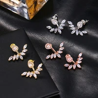 marquise flower earrings zircon crystal pendants luxury nigerian wedding party jewelry bridal perfect fashion accessories