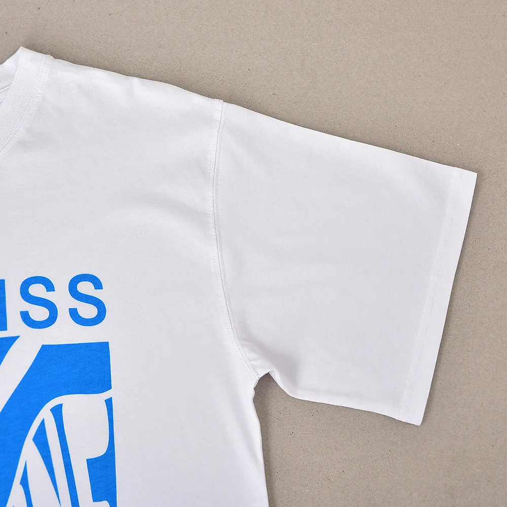 

Women T-Shirt Letters Print O-Neck Short Sleeve Tees 100% Cotton Casual