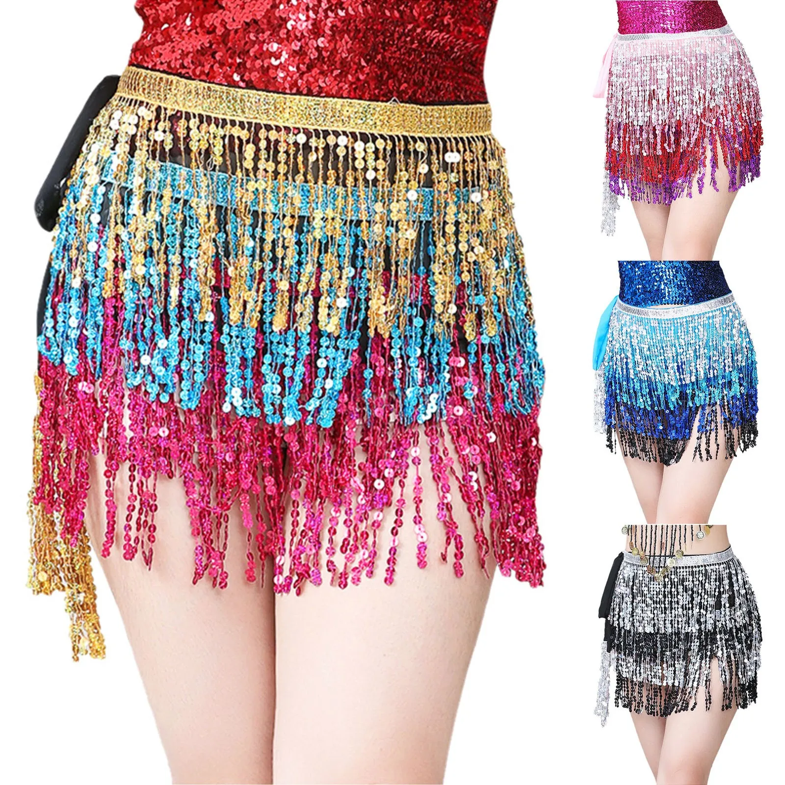 

Nightclub Fringe Costume Fashion Skirt Women's Sequin With Sparkly Skirt Stage Sparkly Skirt