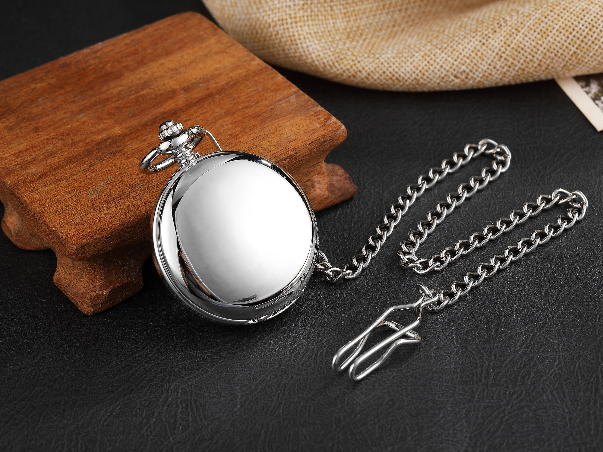 Full Silver Antique Steampunk Vintage Roman Numerals Automatic Mechanical Pocket Watch Necklace Retro Clock Chain Reloj Hombre