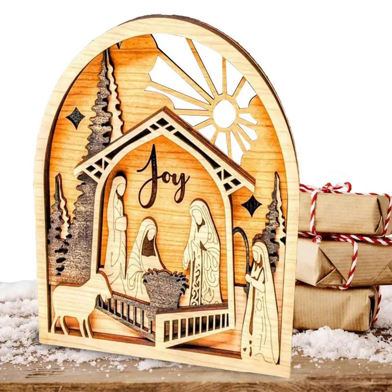 

Nativity Scenes For Christmas Indoor Carved Wooden Christmas Ornament Nativity Scene Wall Art For Home Christmas Decor Gifts