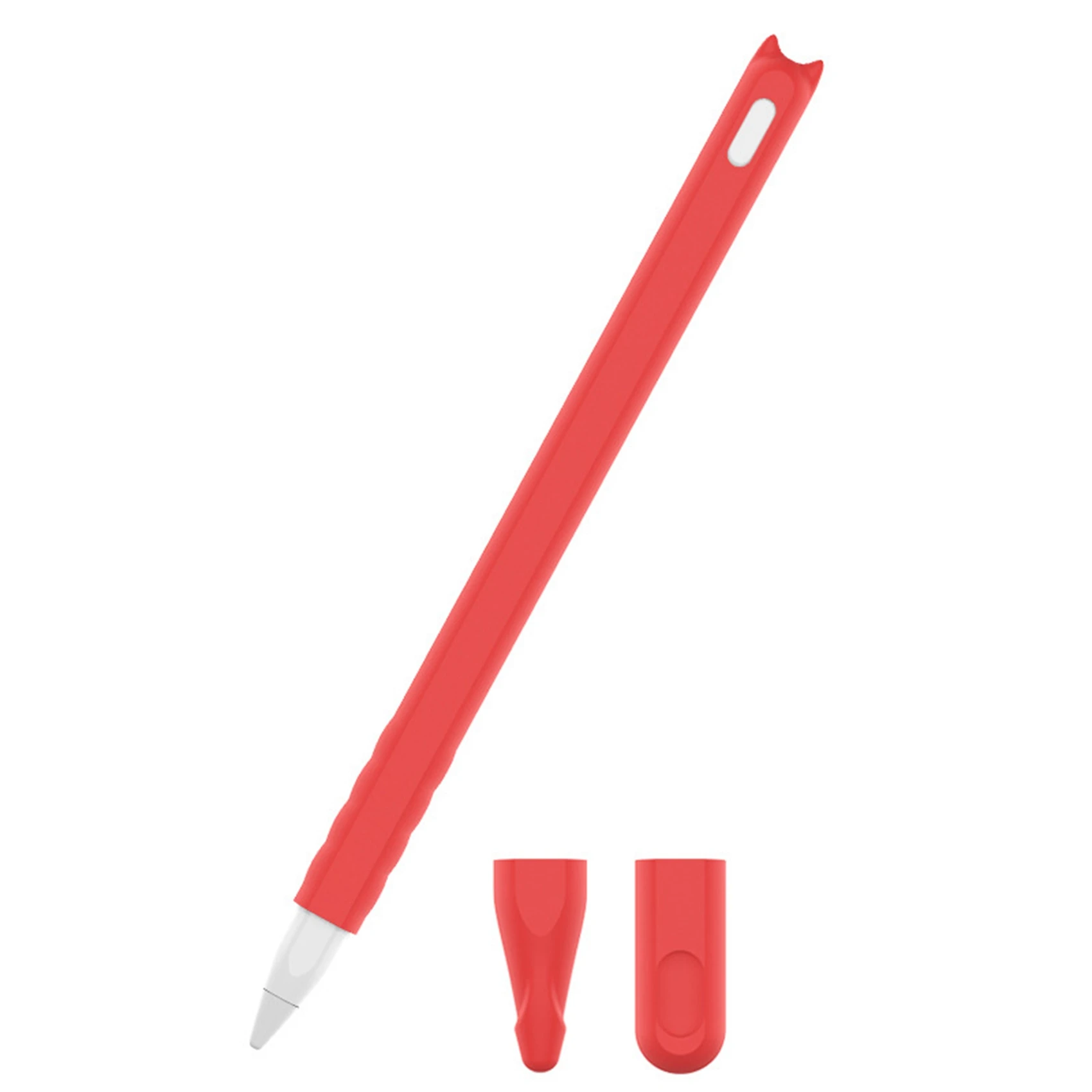 

Для Apple Pencil 2-го поколения, искусственная ручка, ударопрочный защитный чехол, искусственная силиконовая ручка с мультяшным рисунком, цвет красный