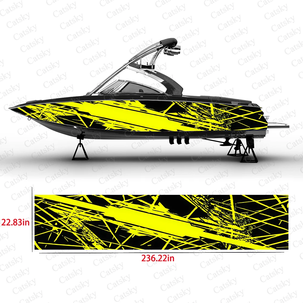 Абстрактная линия графика фотография виниловая лодка обертка для консоли