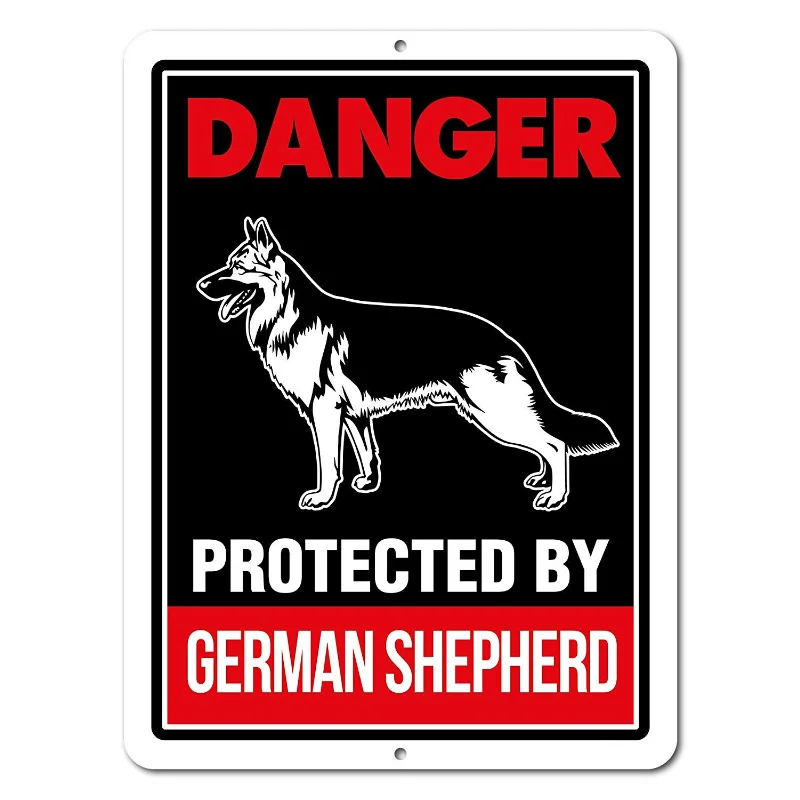 

Beware of German Shepherd Signs Danger Protected by German Shepherd Beware of Dog Warning Metal Aluminum Sign Guard Dog Sign