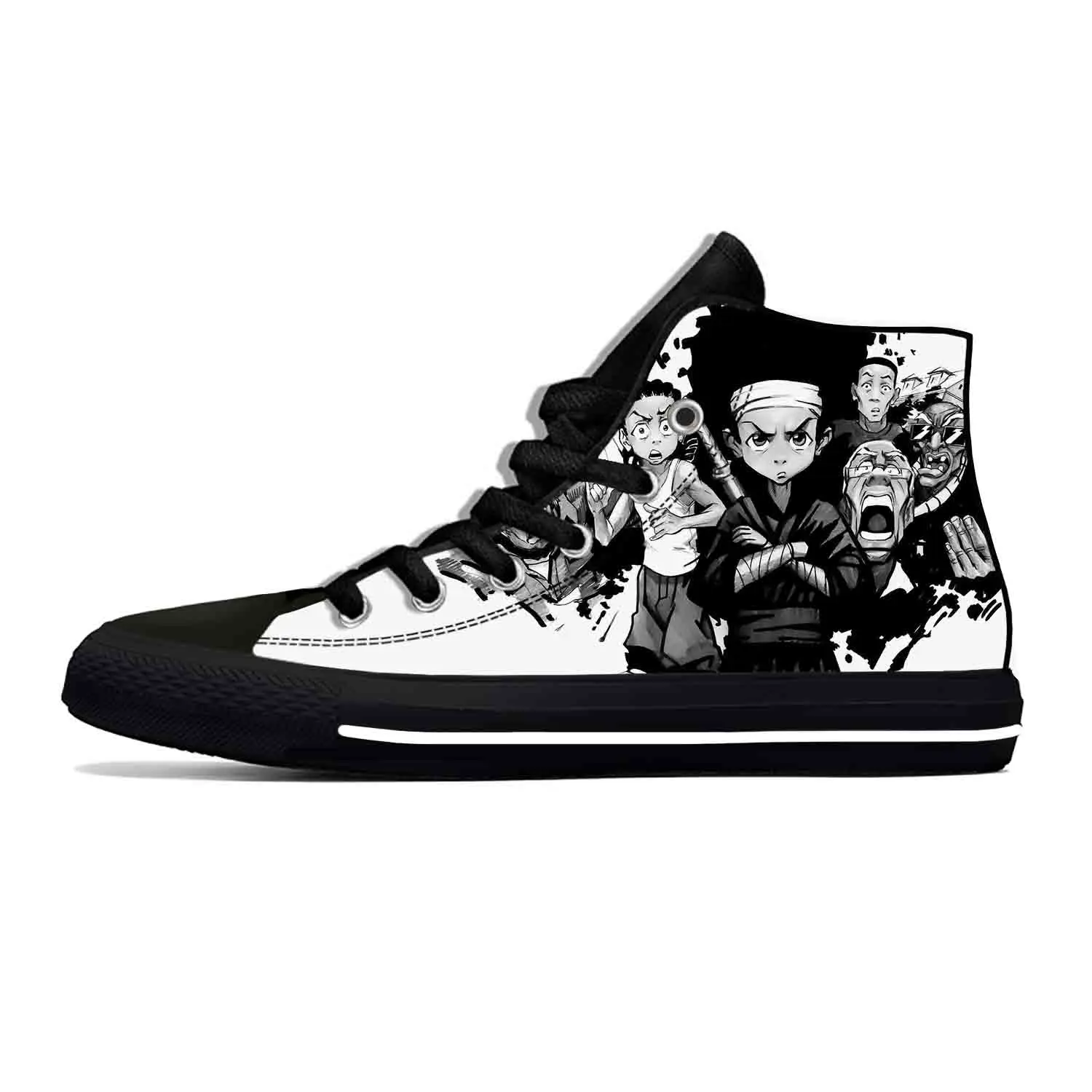 

Anime Manga Cartoon Boondocks Huey Riley Freeman Casual Cloth Shoes High Top Lightweight Breathable 3D Print Men Women Sneakers