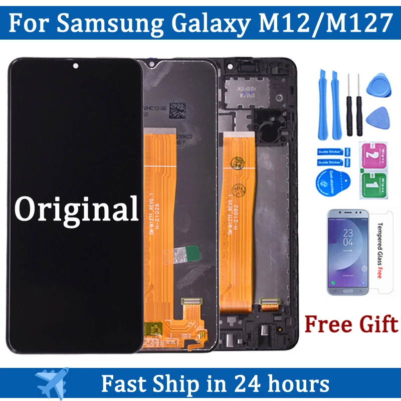 Original For Samsung Galaxy M12 M127 LCD Display Touch Screen Digitizer Replacement Accessory For SM-M127F/DSN Display
