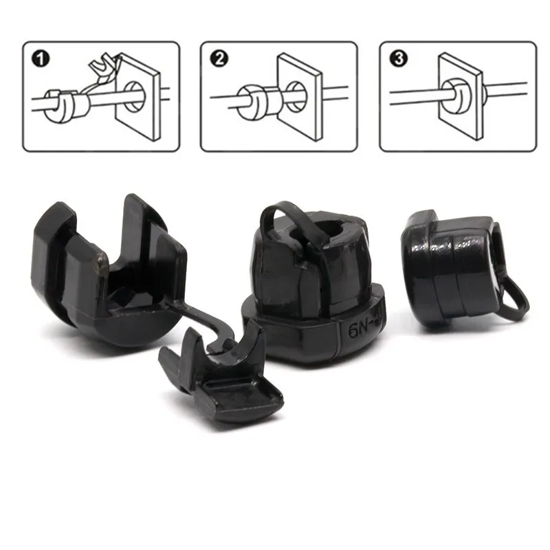 

100pcs Nylon Cord Clamp Clips Strain Relief Bushing Electric Box Inlet Outlet Wire Grommet Seal Hole Plug Cable Holder Protector