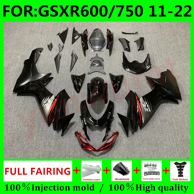 

Обтекатель для мотоцикла Suzuki GSXR600 2014 GSX R 600 750 11 12 13 14 15 16 GSX-R750 2011 - 2021 K11 комплект обтекателей черный серый