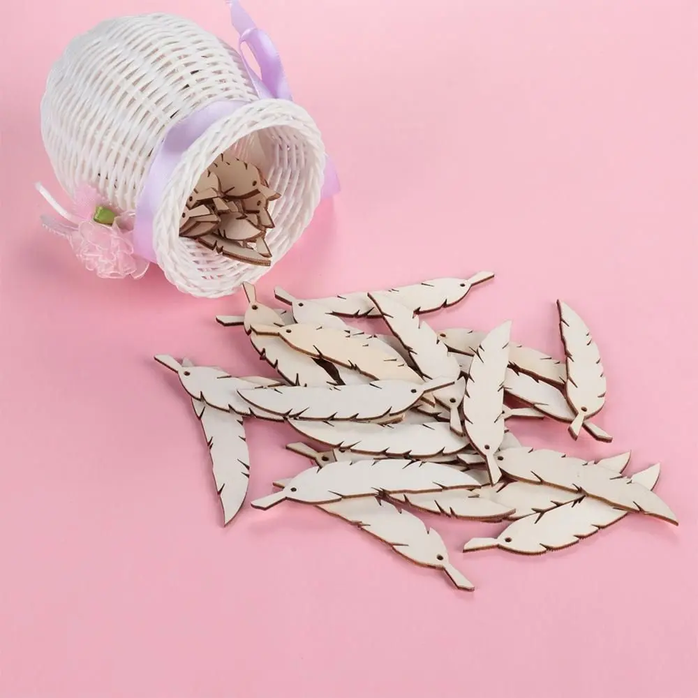 

Подвески искусство Свадьба Вечеринка ремесла украшение для дома лазерная резка деревянное перо украшение ручной работы подвесные украшен...