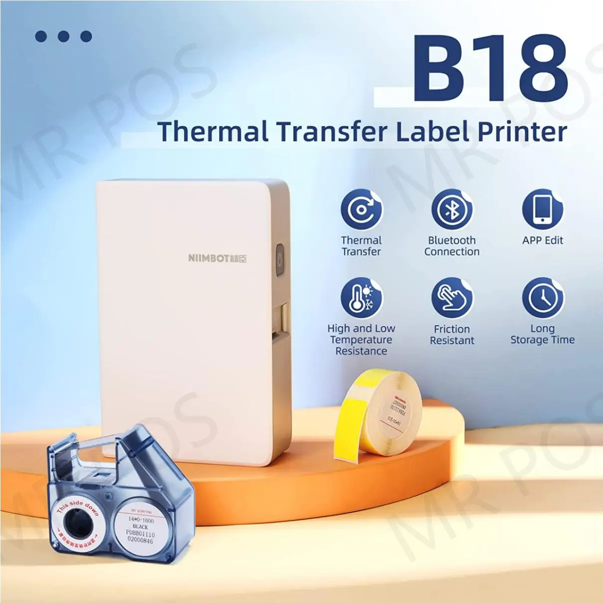 

Простой в использовании принтер для термопечати этикеток Niimbot B18, портативный аппарат для печати этикеток, миниатюрная машина для печати эт...