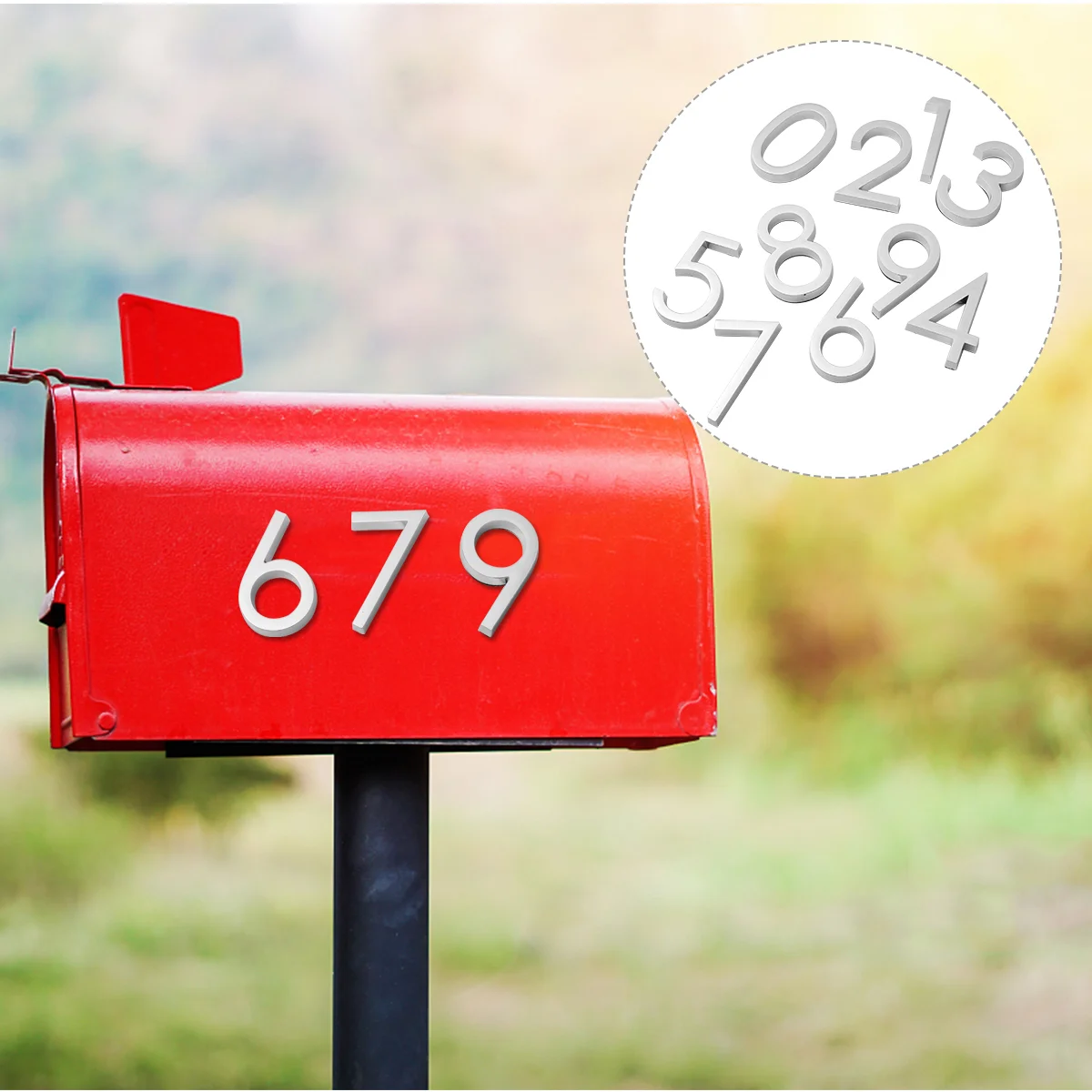 

10 Pcs Number Plate 0-9 Decals Maker Sign Numbers Stickers Doorplate Card Metal Mailbox Post Applique