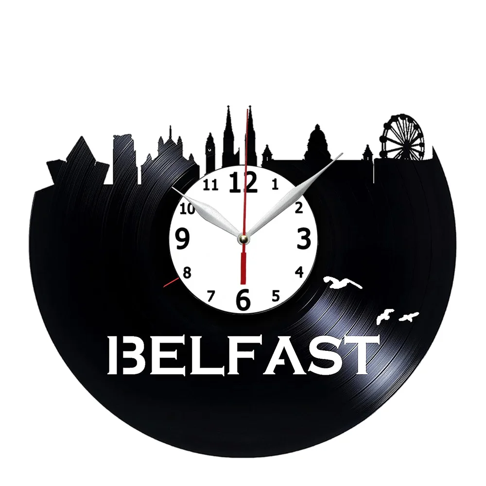 

Belfast Wall Clock Vintage Wall Clock Decorative Indoor Kitchen Retro Wood Grain Wall Clock Round Clock 12 Inch