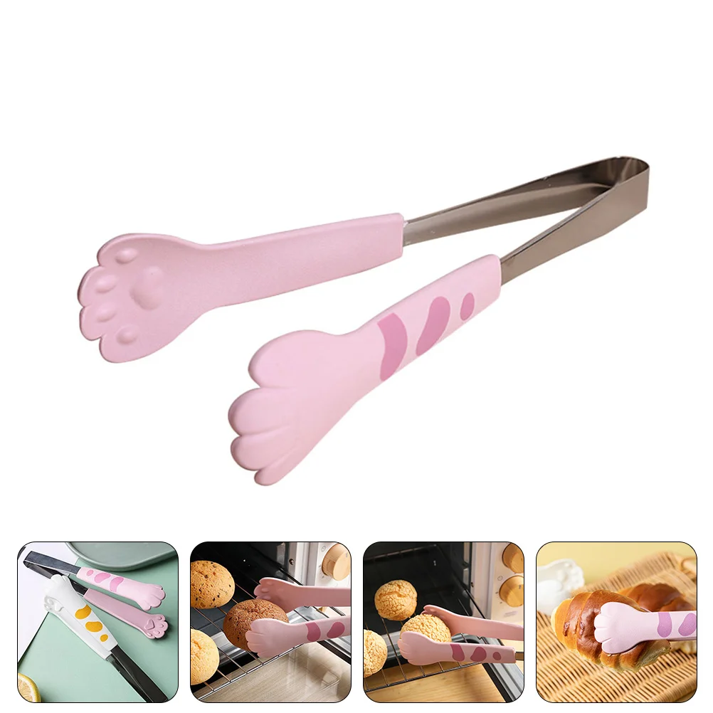 

Tongs Servingsteel Stainless Kitchen Picnic Paw Tong Cooking Clips Gadgets Shape Clip Cat Pickles Fruit Cheese Salad Silicone