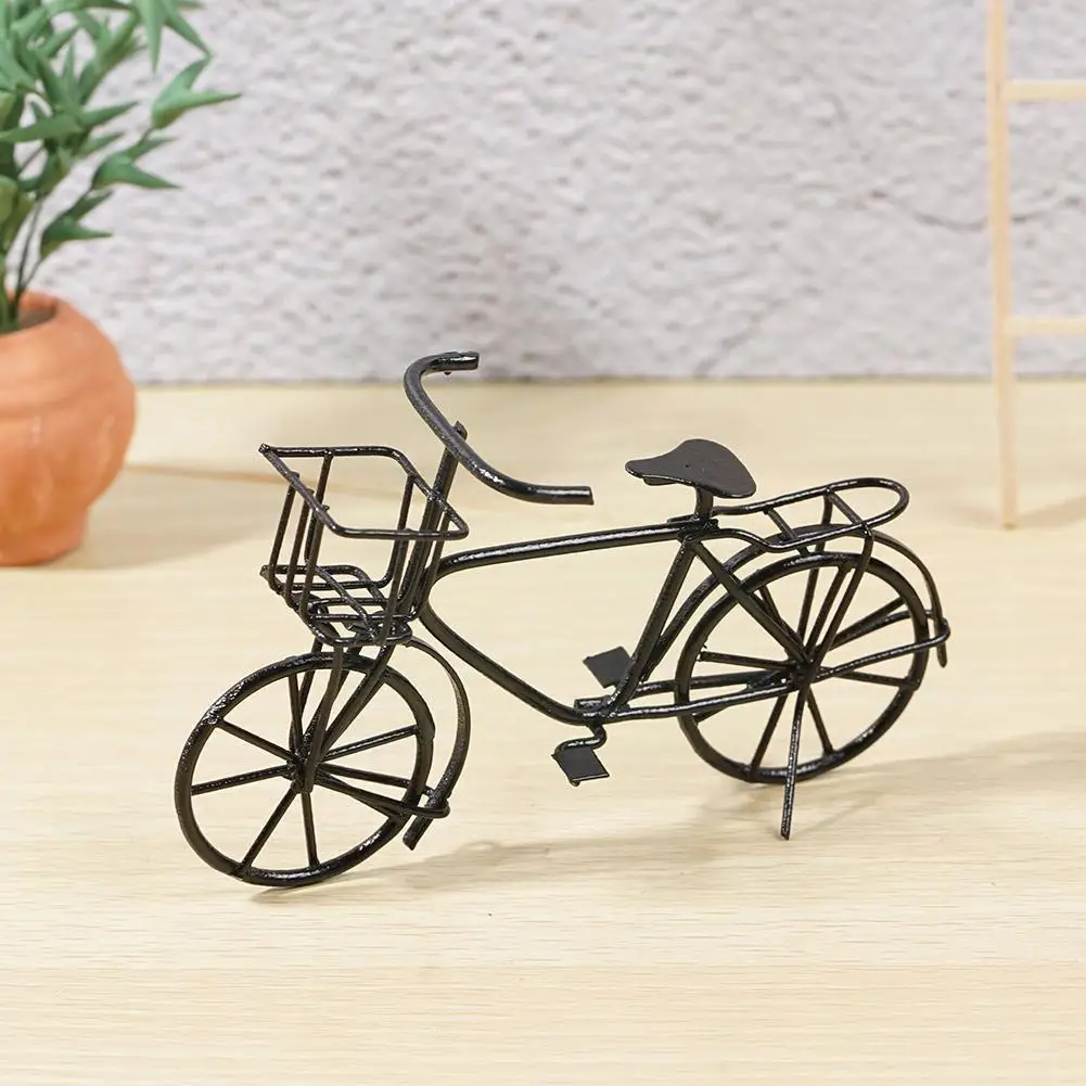 

1pcs 1/12 Accessories Bike Toys For Boys Mini Bike Black Bicycle Model Toys For Children Gift P7j6