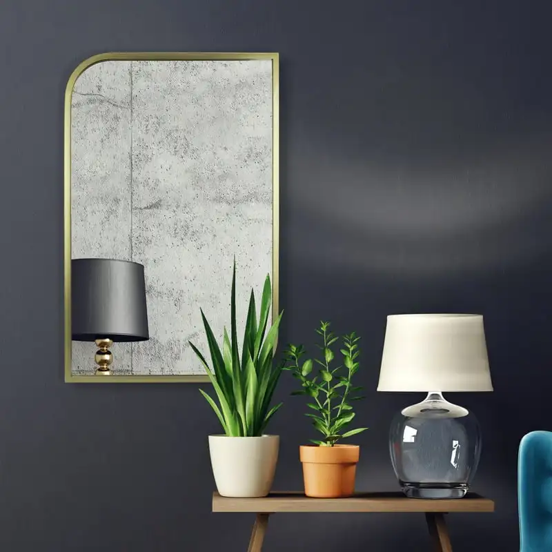

Metal Rounded and Pointed Rectangular Wall Mirror