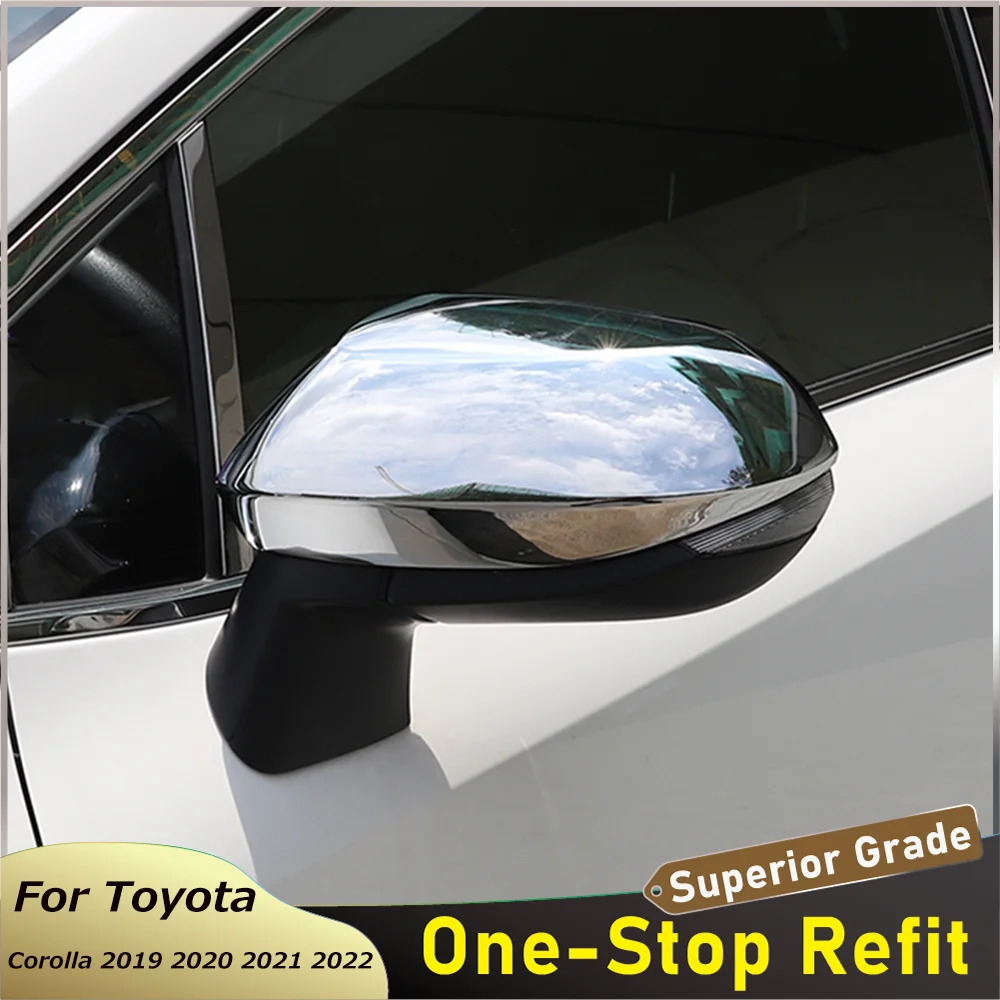 

For Toyota Corolla 2019 2020 2021 2022 Car Side Door Rearview Rear View Mirror Trims Cover Frame Sticker