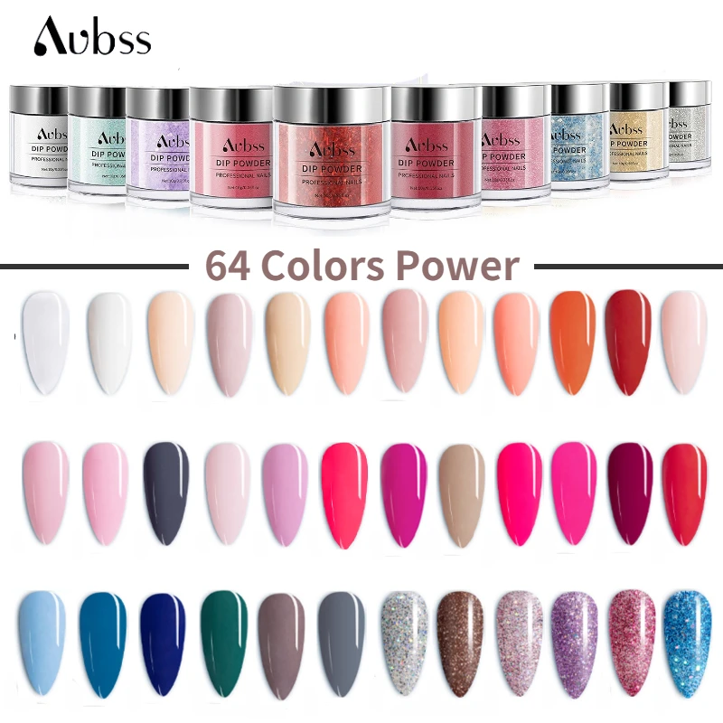 

Aubss 10ML Glitter Dipping Powder Quick Dry Without Lamp DIY Nail Art Decorations Pigment Dust French Acrylic Powder Wholesale