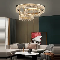 3 layer dimmable crystal led chandelier lighting 2022 new trend lustre hanging lamps suspension luminaire lampen for living room