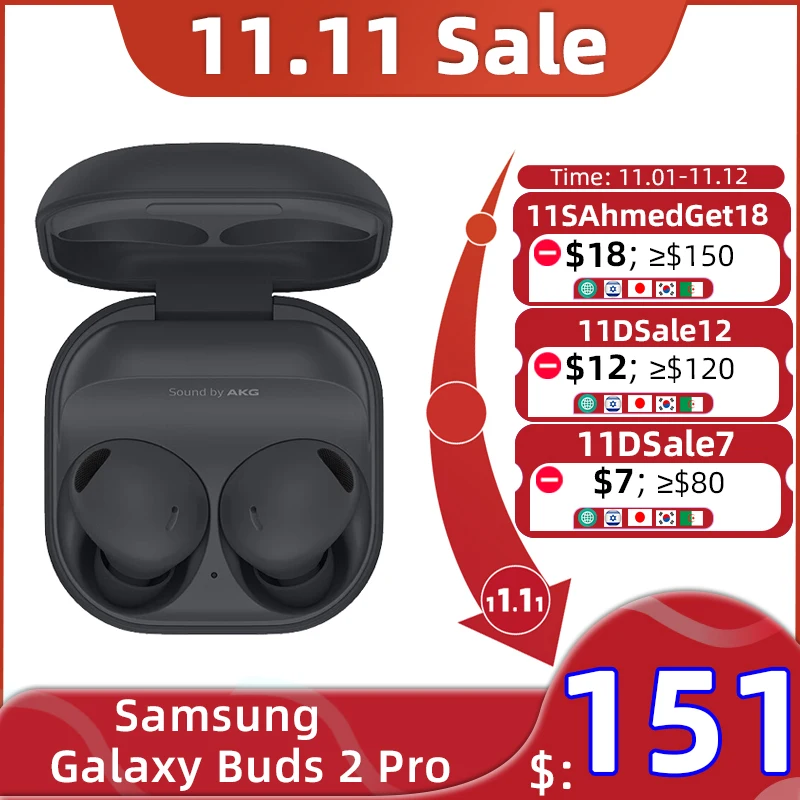TWS-наушники Samsung Galaxy Buds 2 Pro с активным шумоподавлением и поддержкой Bluetooth - Наушники