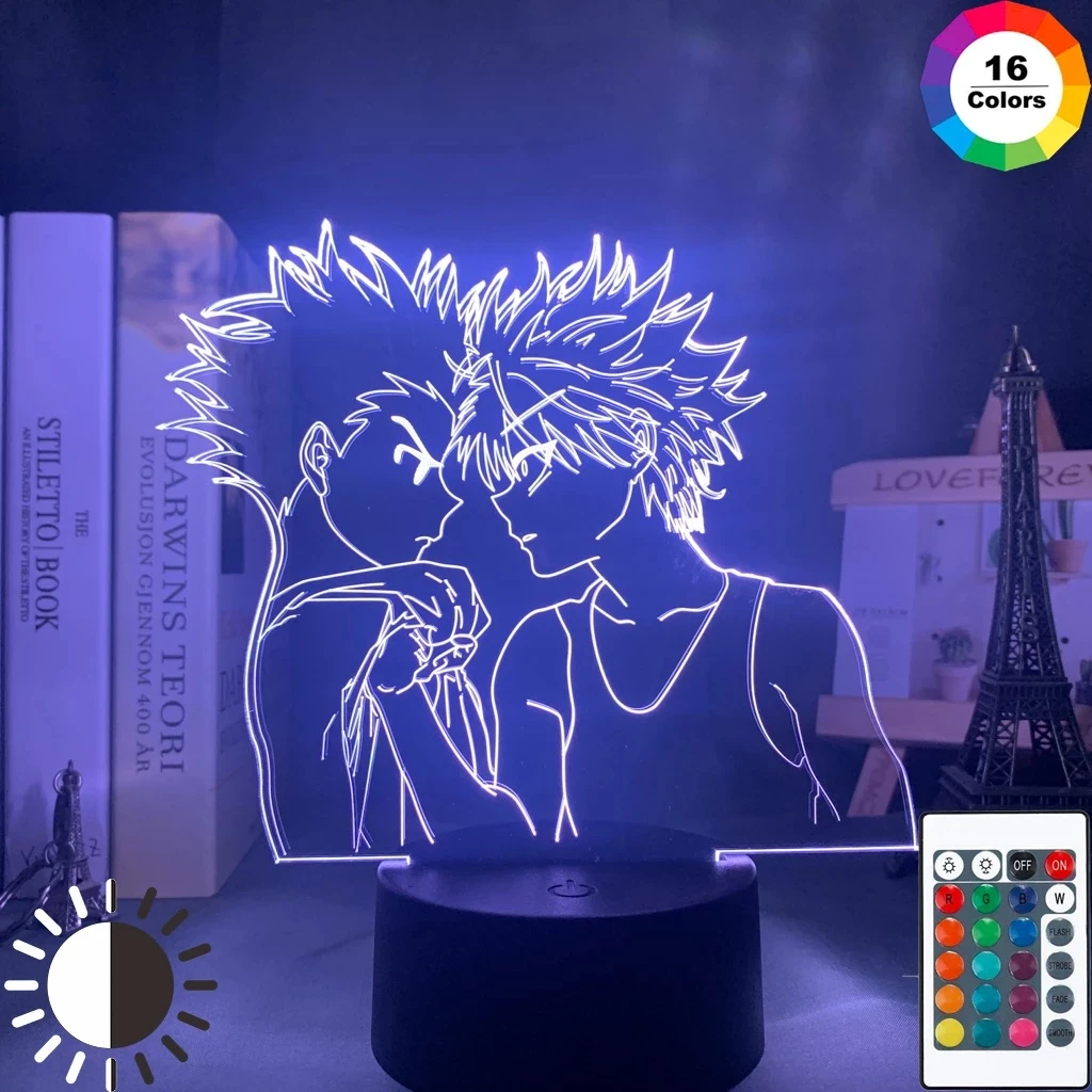 Presente de Aniversário Css para Decoração do Quarto Hunter Night Light Anime Lâmpada Gon Luz Crianças Criança Killua 3d x Led