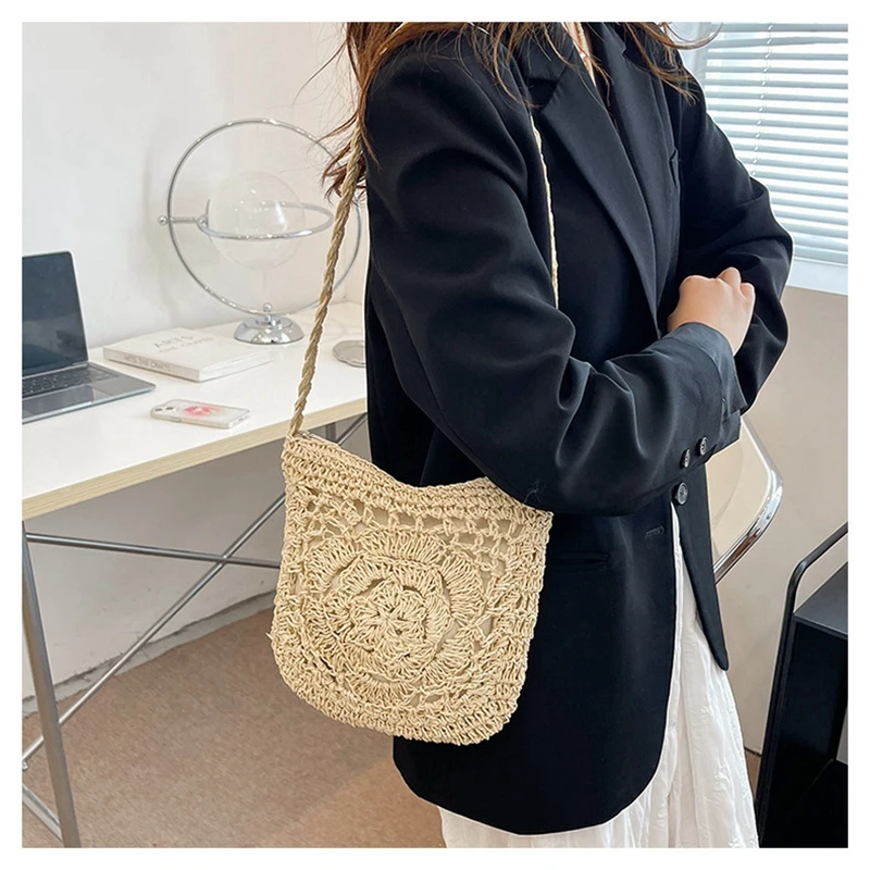 Fashion Woven Hollow Out Shoulder Bags casual Crochet Backpack Summer Beach Vacation Crossbody bag Ladies Messenger zipper Purse