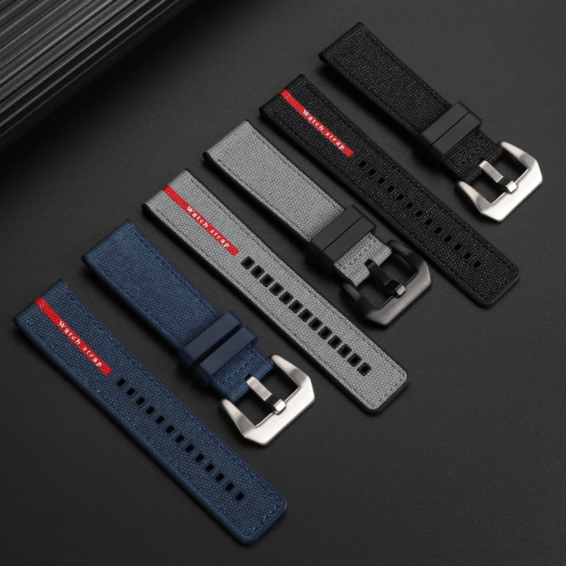 Фото Резиновый ремешок для часов 22 мм, 24 мм, 26 мм для Panerai SUBMERSIBLE Luna Rossa PAM1466 PAM1391 PAM1565, водонепроницаемый мужской браслет для часов №4