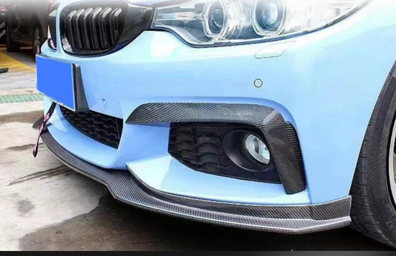 Фото Для BMW F32 F33 F36 14-19 Mtech End.CC Стиль Передний бампер Губа из углеродного волокна №4