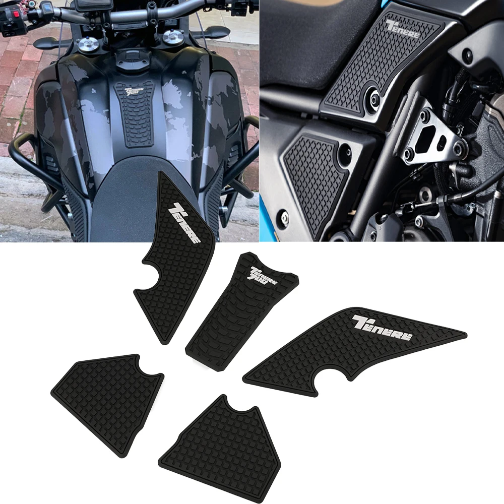 

For YAMAHA TENERE 700 Tenere700 XTZ 700 2019 2020 2021 Motorcycle Non-slip Side Fuel Tank Stickers Waterproof Pad Rubber Sticker
