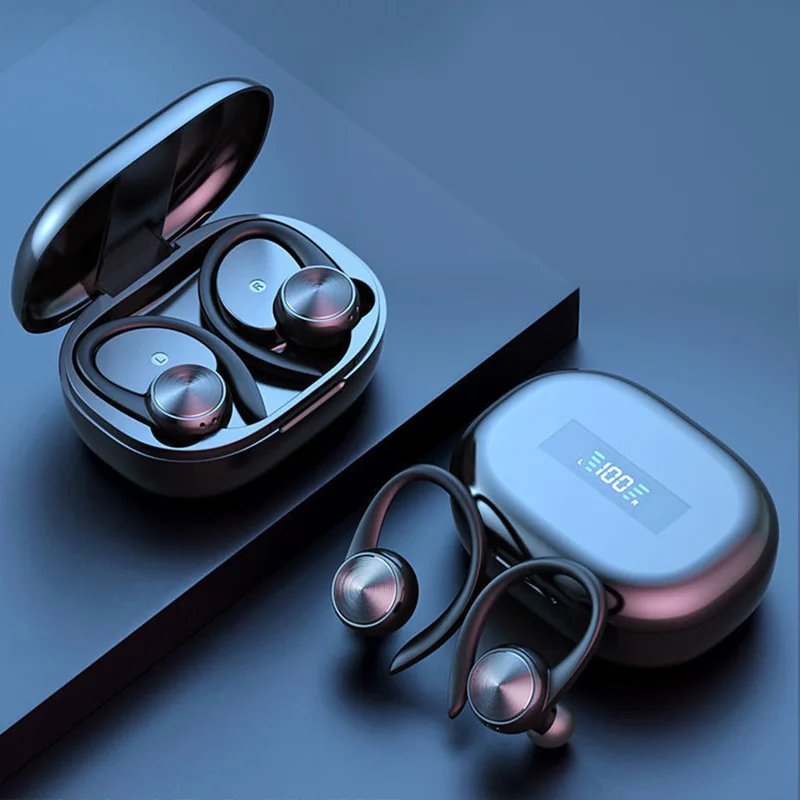

R200 Sweat-resistant Sports Wireless Headphones Digital Power LED Display Bluetooth Earphones HiFi Stereo Music Earbuds With Mic