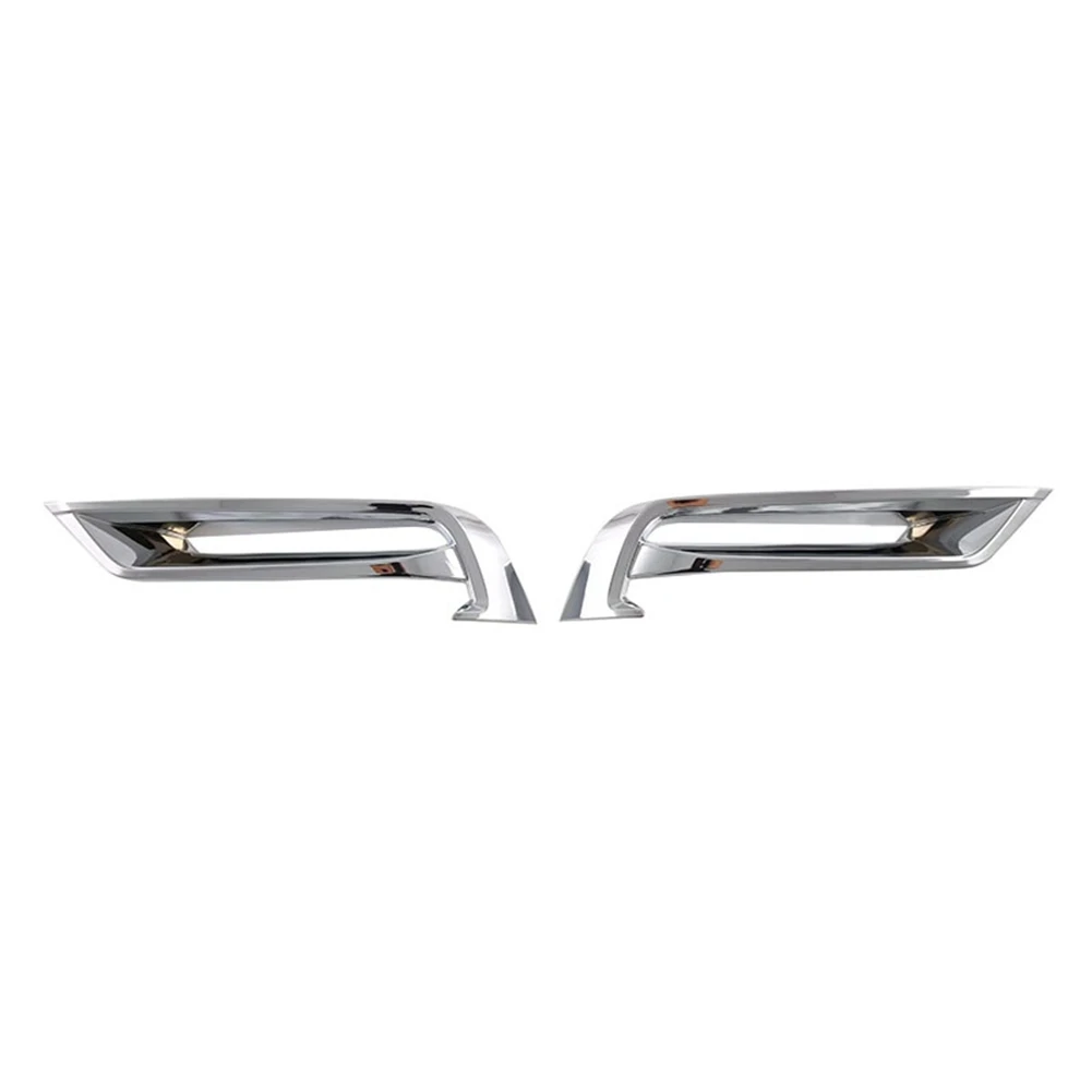 

Car Chrome Silver Front Bumper Lower Grille Trim Strips Fog Light Frame Cover Trim for -V 2021 2022