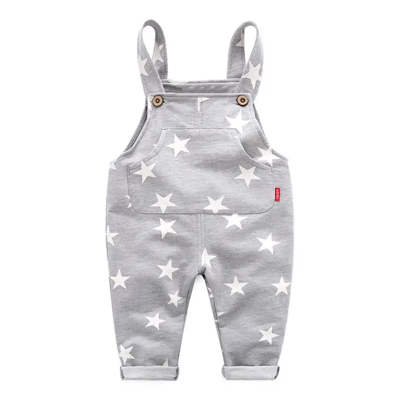 Mudkingdom Little Boy Girl Overalls Pants Cotton Stars Letter Children Bib Overall Trousers Kids Clothes Spring Autumn Clothing