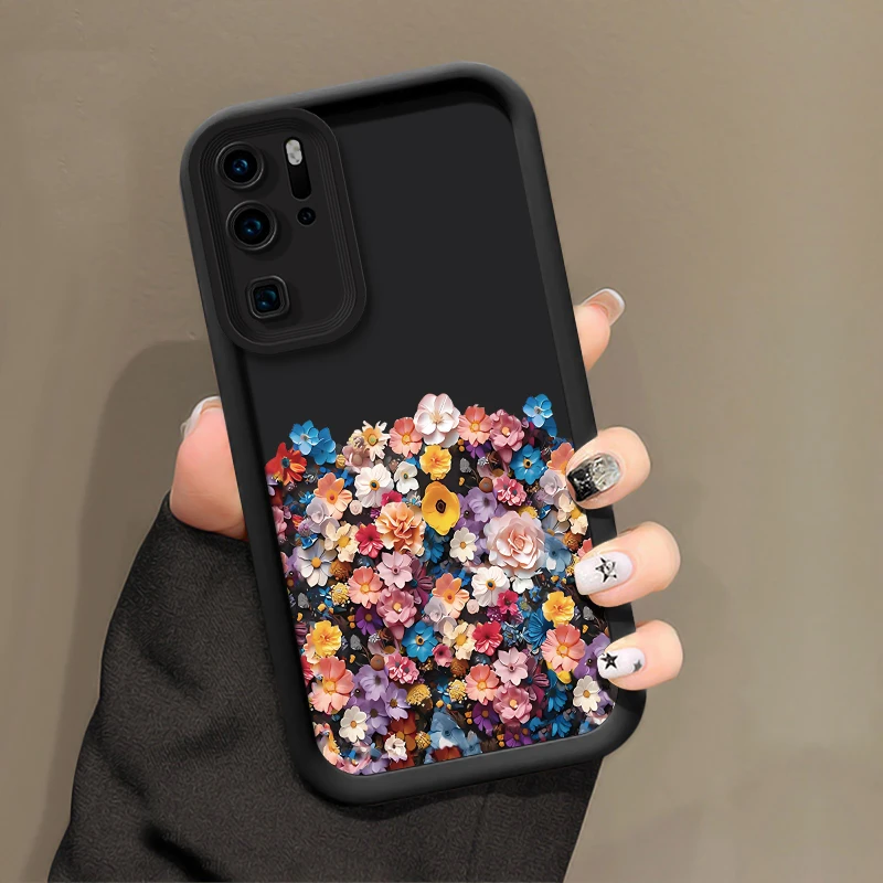 Mate30 Colorful Sunflowers Phone Case For Huawei Mate 20 30 40 Pro Silicone Camera Lens Protection Shockproof Soft Cover Funda