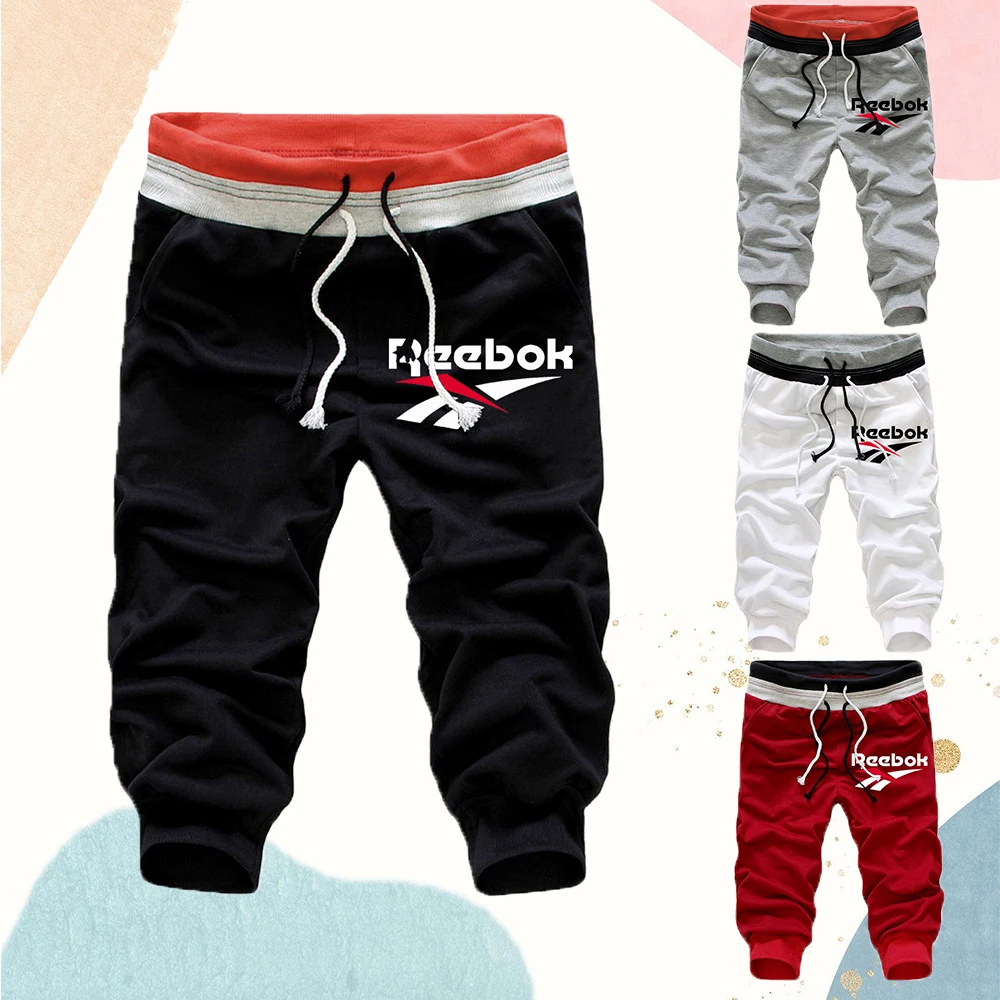 

Male Joggers Tracksuit Bottoms Men's Summer Sweatpants 3/4 Casual Gym Fitness Double Rope Cropped Trousers Workout Track Pants