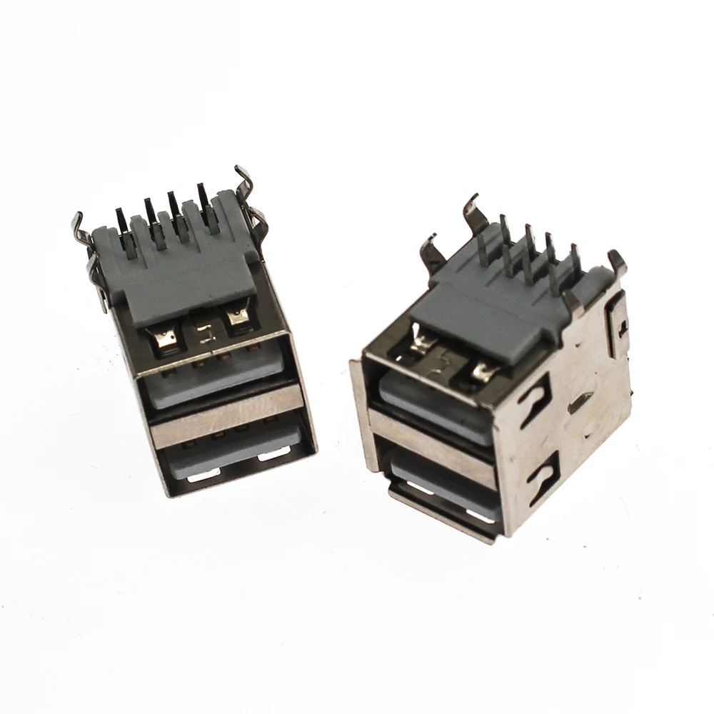 

5/10 pcs 2 style double usb 2.0 Socket Type A Bent 8Pins USB Connector PCB Female diy Port Jack Tail Electric Terminals