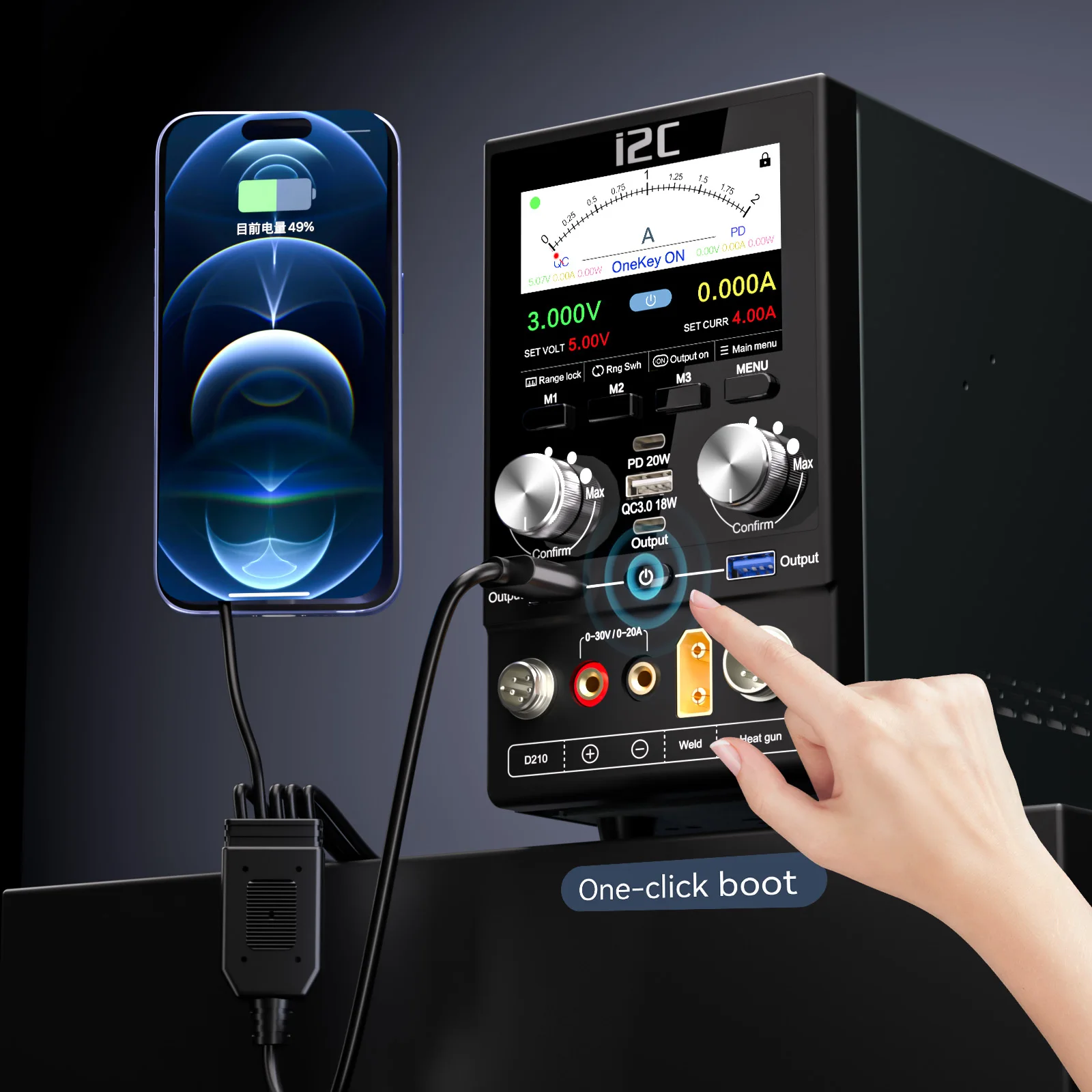 Фото Кабель питания I2C для зарядки iPhone 8-15 Pro Max №1