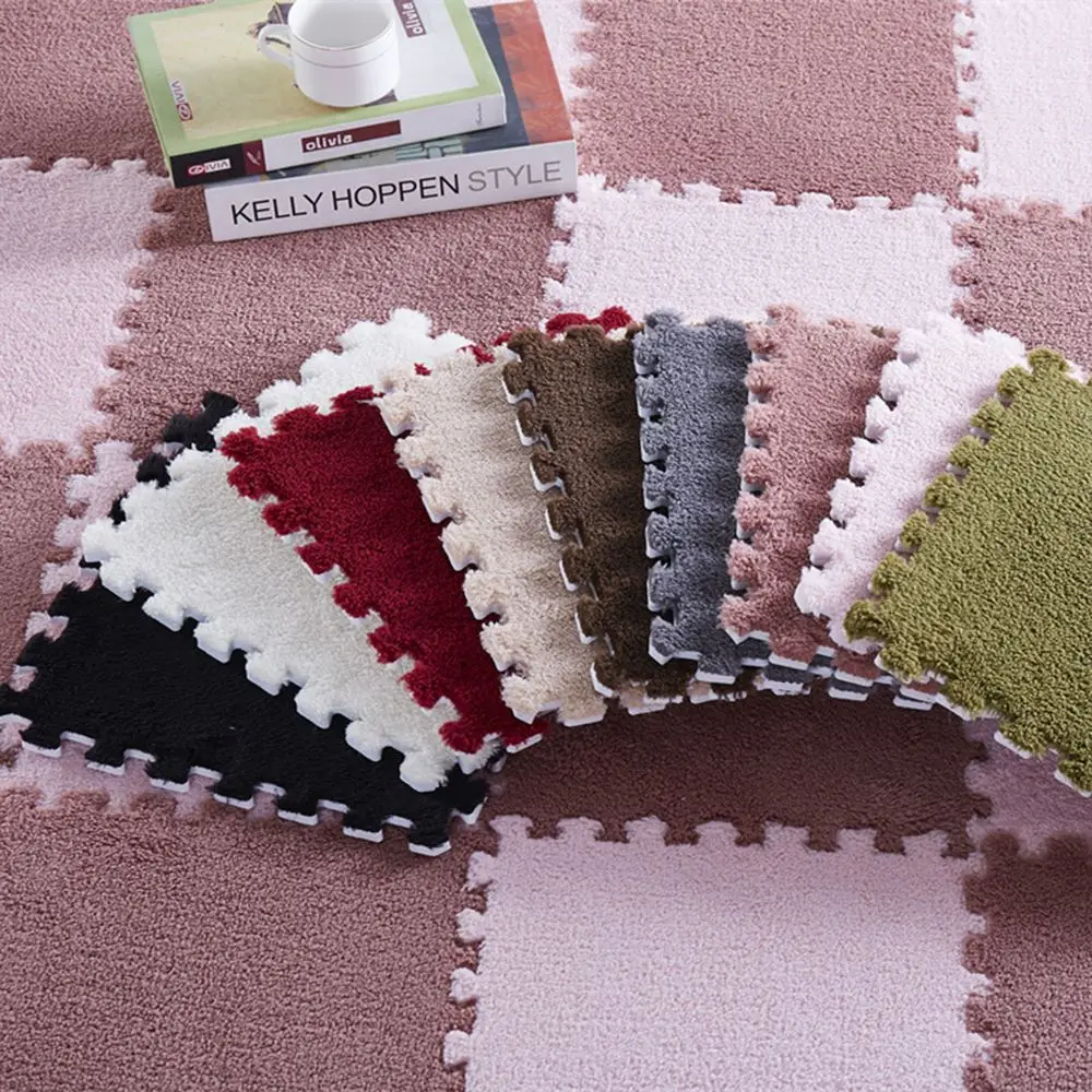

1pc 30*30cm Soft Puzzle Interlock for Bedroom Rooms Infant Developing Floor Mats Plush Rug Children Mat Baby Playmat