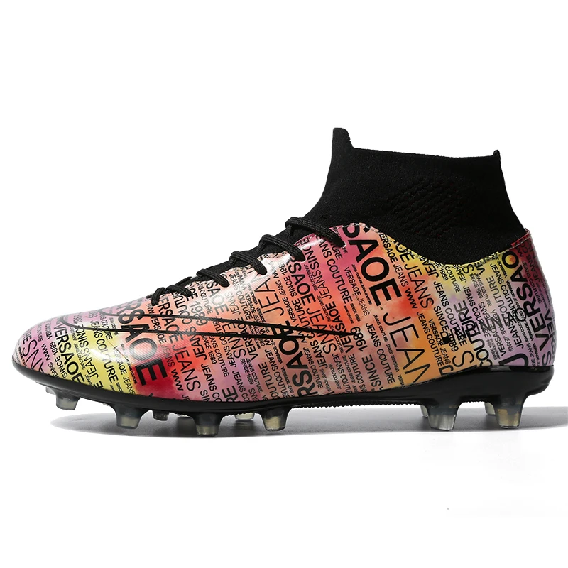 Football Boots Men Women Cleats Soccer Shoes Kids Turf TF FG Training High Ankle Sport Sneakers Plus Size 47 Chuteira Futebol
