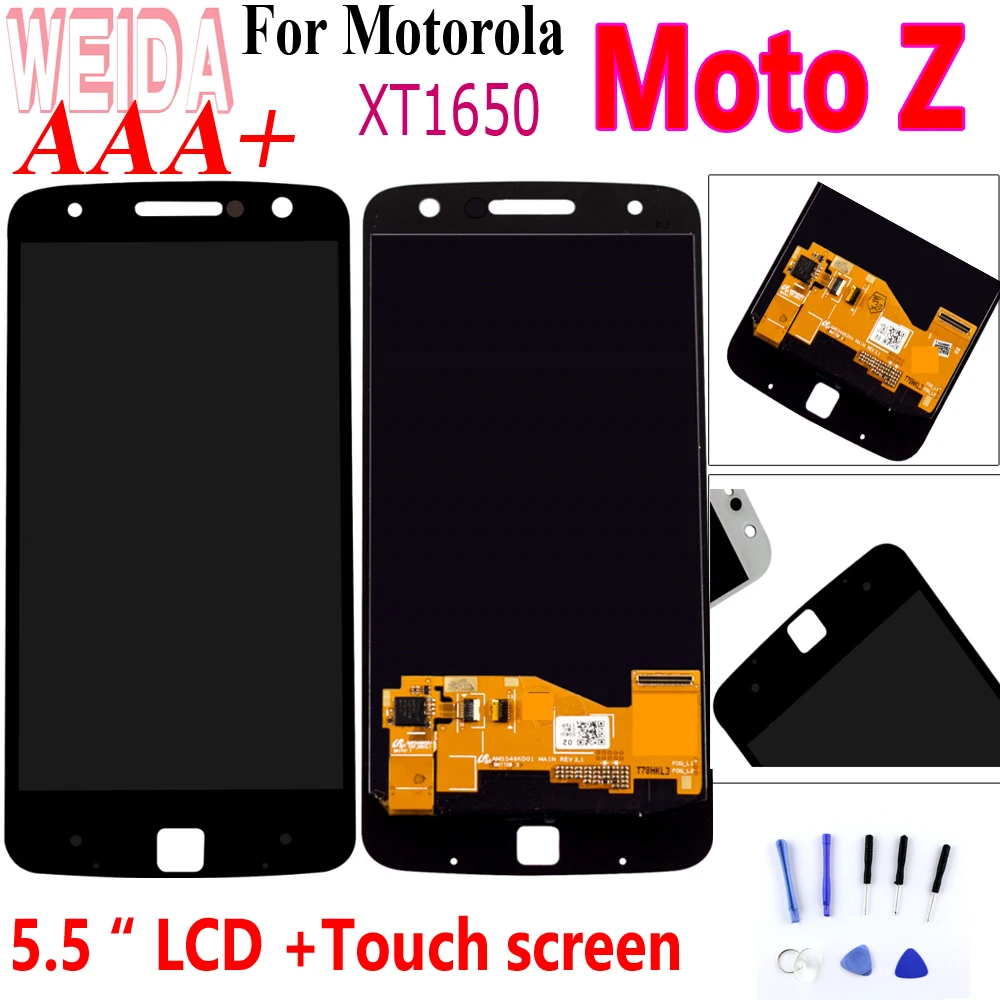 

ЖК-экран 5,5 дюйма для Moto ролевой Moto Z Droid Xt1650 XT1650-03 с цифровым преобразователем в сборе, дисплей для ремонта для Moto Z LC