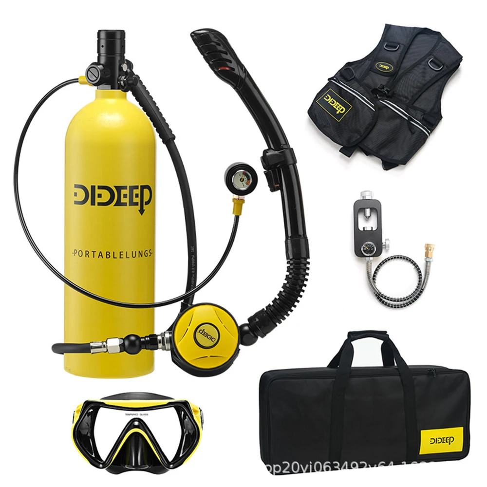 

0.5L/1L/2L Diving Scuba Snorkel Tanks Oxygen Cylinder Set Underwater Air Tank Hand Pump For Dive Buceo Diving Refillable Design