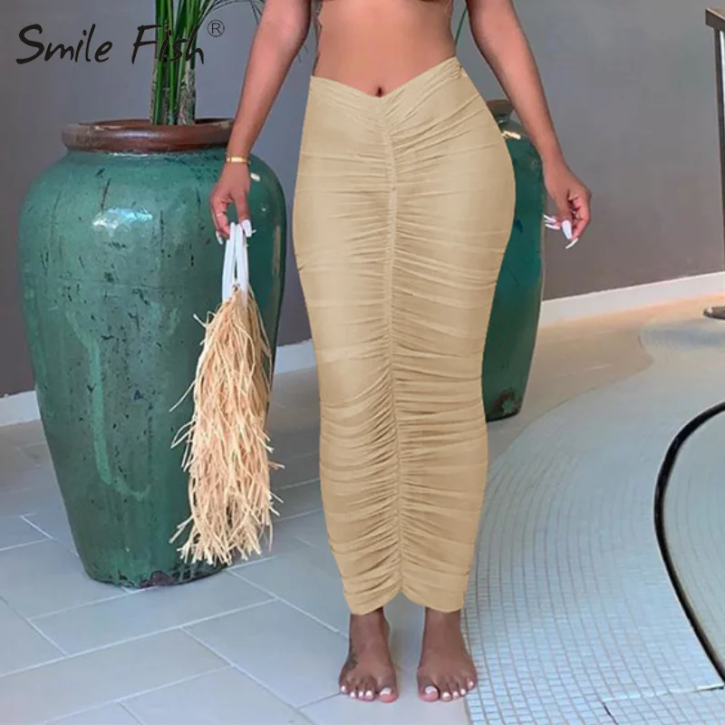 

Женская обтягивающая юбка на шнурке, с разрезом сзади