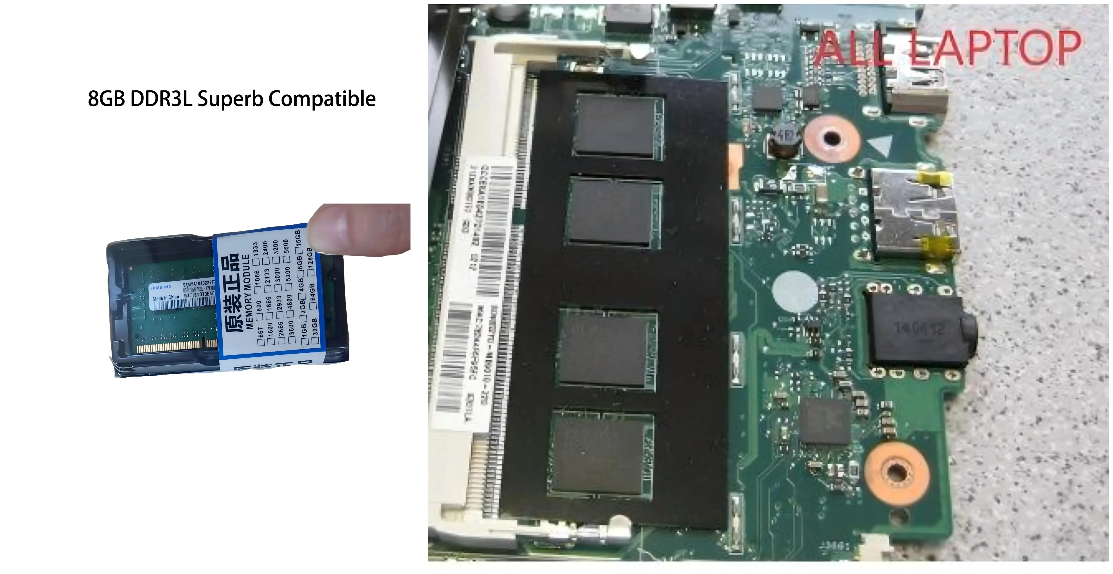 Новая оперативная память SO-DIMM DDR3L 1600 МГц (PC3L-12800) 1,35 В для HP Pavilion X360 13-a100 13-a200 13-s000 13-s100 15-bk000 15t-bk000 (art.: 3920d074bb031) - 3920d074bb031