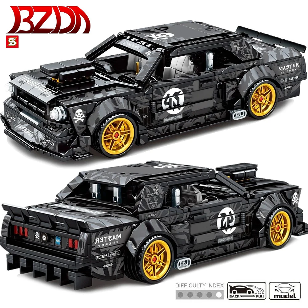 SEMBO технический скоростной автомобиль чемпионов строительные блоки Ford Mustang Racing