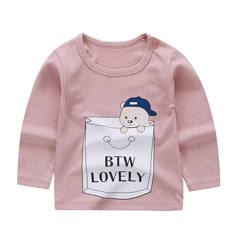 Kids Clothes T-shirt Spring Antumn Baby Girls Long Sleeve Shirt Cotton Boys Bottoming Tops Children Fashion Sweatshirt Clothing