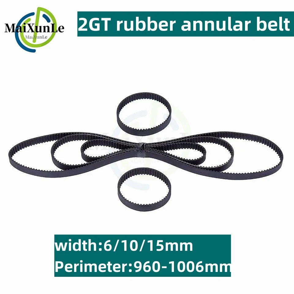 

3D Printer 2GT Loop Rubber Synchronous Belt With a Circumference of 960-1006mm, Suitable For a Bandwidth of 6/10/15mm