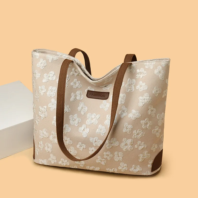 

Ladies Tote Shoulder Bag Canvas Shopping Bag Cross-body Shoulder Bag Embroider Student Textbook Bags Messenger Bag